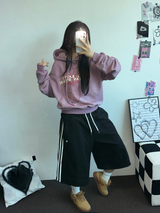 SIDE PINTUCK TRACK BALLOON BERMUDA PANTS ❤🤎🖤🩶🩷6COLOR