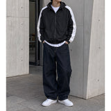 53103 One-Line Hooded Color-Blocked Windbreaker (2 colors)
