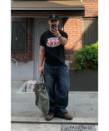 Back cut denim pants