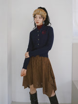 Real Button Embroidered Knit Cardigan