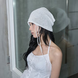 ロングストリングメッシュビーニー (WHITE)