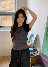 スポーティーラグランカラー半袖Tシャツ (4color)