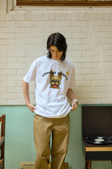 ベージュパピーホワイト半袖tシャツ