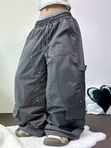 ダウンカーゴリベットナイロンロングパンツ🖤🤎🩶3カラー