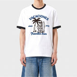 エッセンシャルスタンダード半袖リンガーTシャツ Travel Bear ホワイト
