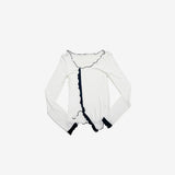 Fabina Wool Two Tone Frill T-Shirt