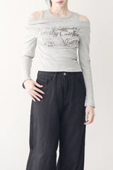 Sieta Lettering Off-Shoulder T-Shirt