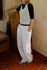 Summer knit halter top_natural ivory