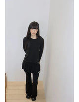 バック リボン ティーシャツ(BLACK)