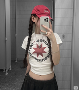 (W)MMクロップラウンドロゴT (WHITE)
