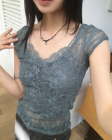 ヌーヴォシースルーレース半袖Tシャツ