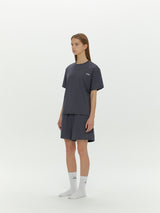 (Unisex) エッセンシャルストレッチフィットハーフスリーブパジャマセット　チャコール