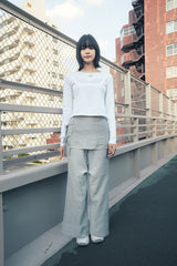 Skirt layered pants (Gray)