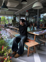 Stand Cat Balloon Denim Pants