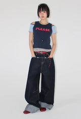 ROLL-UP WIDE DENIM