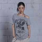 (DUC) GA ワンショルダーTシャツ グレー