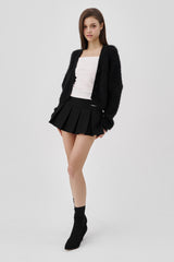 Classic sugarplum hairy cardigan, Black