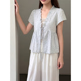Floral Layered Frill Blouse