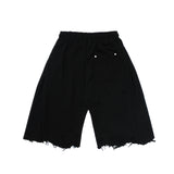 damage cutting bermuda pants (black)
