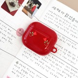 oab flower airpods case (red)