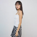 Ribbed knit top_ivory