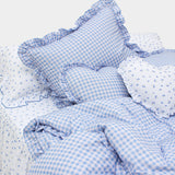 Dust-Free Gingham Check Frill Duvet Cover - SS size