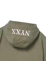 クロスパッチフーディー (KHAKI)