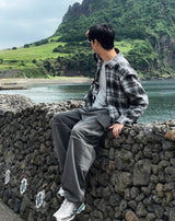 フェイドクロップチェックシャツ