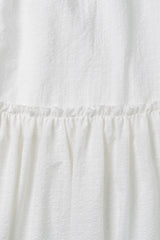 Gather check shirring skirt_ivory