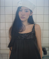 Sequin Satin Dress - Black