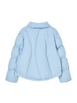CURVE LINE COLLARED DOWN PUFFER (SKY BLUE)