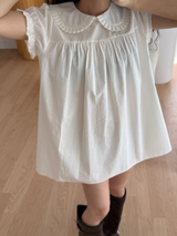 pleats collar mini dress 