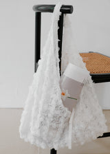 Jeanne Lace Flower Shoulder Bag_White