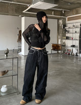 Old Hip Pocket Embroidered Denim Pants