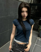 Cap Sleeve Contour U-Neck Slim Top
