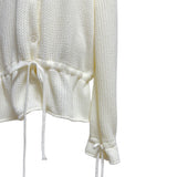 (3color) Ribbon Flare Shirring Loose-Fit Knit Cardigan