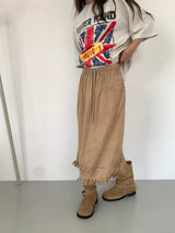 SUEDE PUNCHING SKIRT (3C)