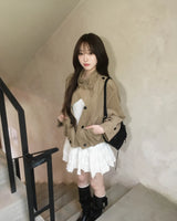 Suede crop trench jacket