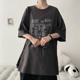 Mocky lettering short-sleeved T-shirt (3 colors) H&L