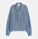 Leroy cutting denim shirt