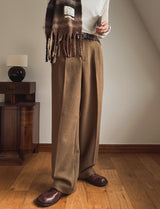 Rondel two-tuck wool wide slacks