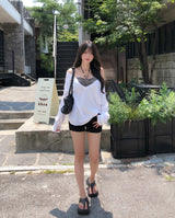 Awning Deep V-Neck Long Sleeve