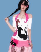 dangerous mouse halter-neck T