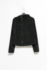 neck 3 Button fluffy hood zip-up(3colors)