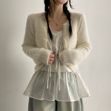 Pud Square String Knit Cardigan
