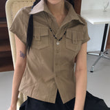 Notia Vintage Pocket Snap Short Sleeve Shirt