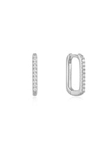 Glam Oval Hoop Stone Setting One-Touch 925 Silver Earring E037-04H (Worn by Aespa's Karina, Heize, Apink's Hayoung, Han Seung-yeon)