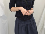 ruffle frill checkered short shirt