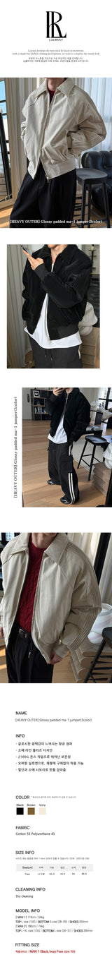[HEAVY OUTER] グロッシーパッドma-1ジャンパー(3color)
