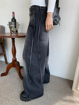 Dual Switch Gradient Flap Pocket ツーウェイスナップワイドパンツ (3 Colors)